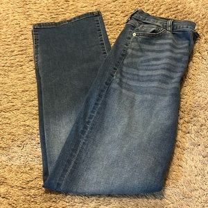 Medium wash denim wide leg  jeans